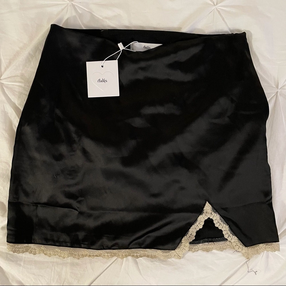 Adika Satin Skirt with Trim